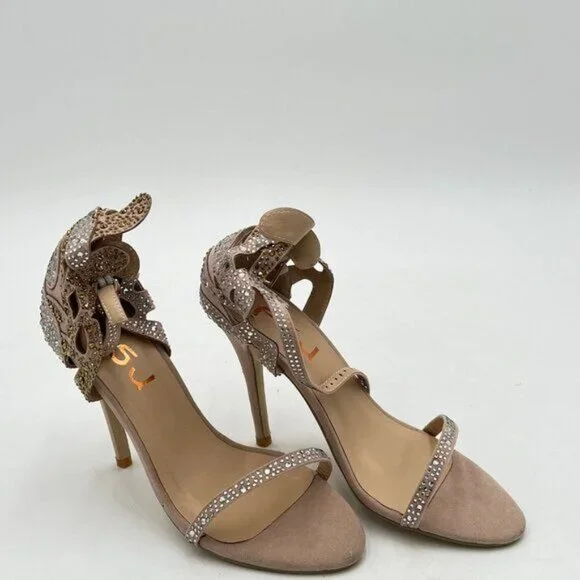 FSJ Women Sexy  Stiletto High Heel Sandals Sparkly Rhinestone Strappy Open Toe - Picture 8 of 8